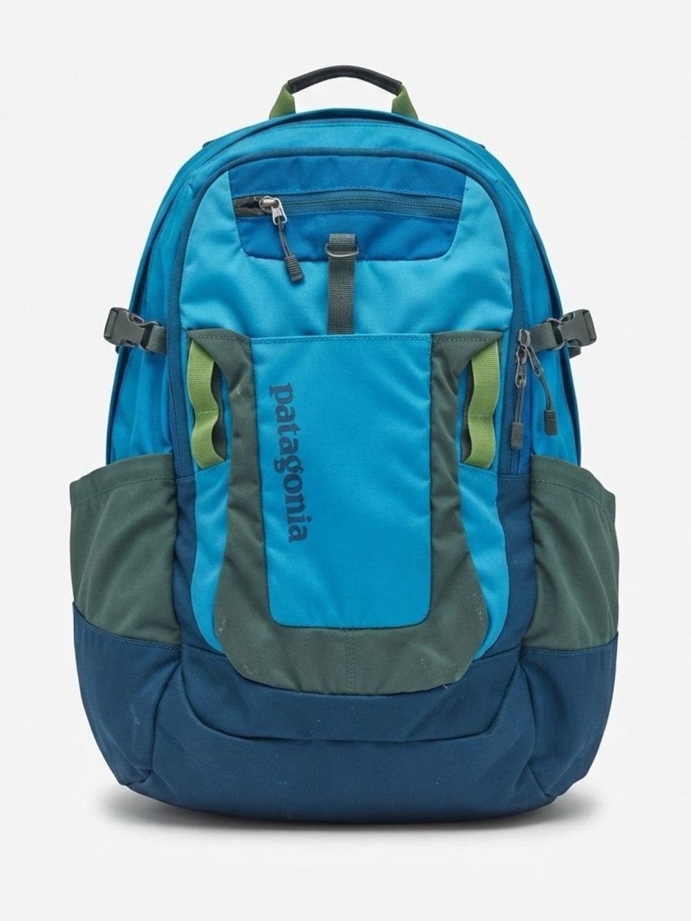 Patagonia Fuego 32L Backpack Blue Green Hiking Travel Laptop Book Bag